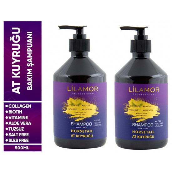 Lilamor Tuzsuz Şampuan At Kuyruğu Şampuanı 500ml + 500ml