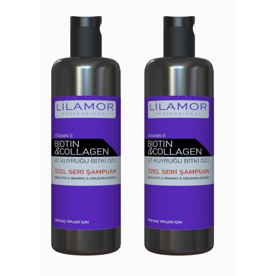 Biotin Ve Collagen - At Kuyruğu Bitki Özlü Şampuan 400ml+400ml Özel Seri - 2li Eko Set